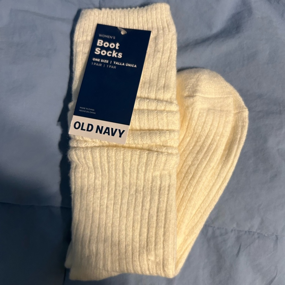 Old Navy Women's Cream Boot Socks
